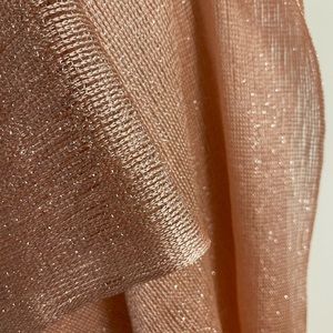 Pale pink shimmering scarf with matching fringe